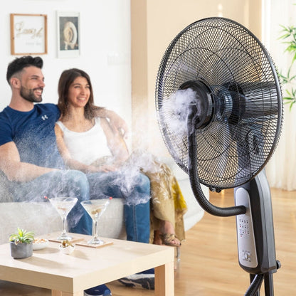 Ventilateur Brumisateur sur Pied avec Télécommande - 90W, 2,8L, 3 Vitesses