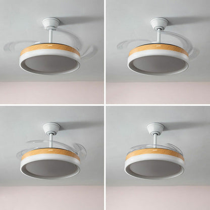 Ventilateur de plafond moderne avec éclairage LED et pales rétractables