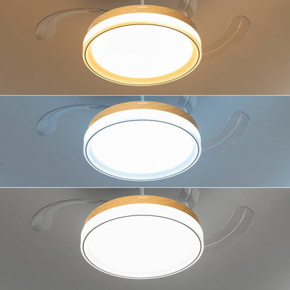 Ventilateur de plafond moderne avec éclairage LED et pales rétractables