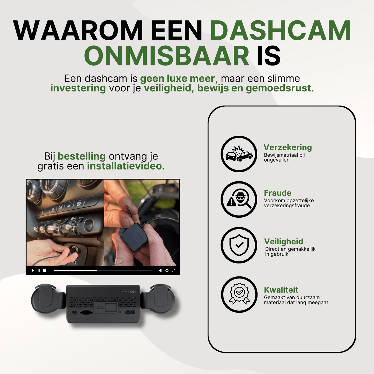 Caméra Dash VisionEdge™ Full HD 360° avec Wifi et Vision Nocturne