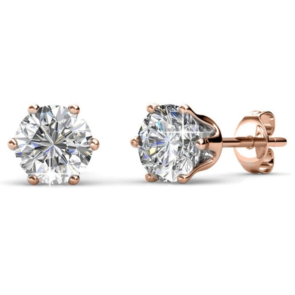 Boucles d'oreilles Birth Stone avec cristaux autrichiens en laiton plaqué or