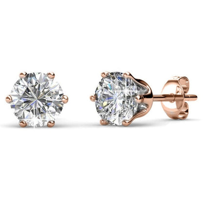 Boucles d'oreilles Birth Stone avec cristaux autrichiens en laiton plaqué or