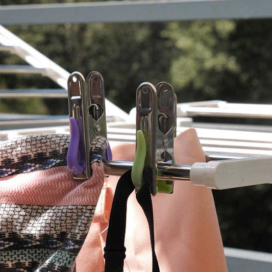 Lot de 20 pinces à linge en inox incassable - Couleurs vibrantes pour une buanderie stylée