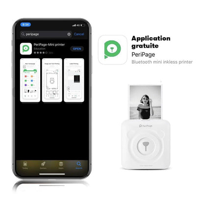 Mini Imprimante Sans Fil Thermique Bluetooth - Imprimez vos Souvenirs Instantanément !