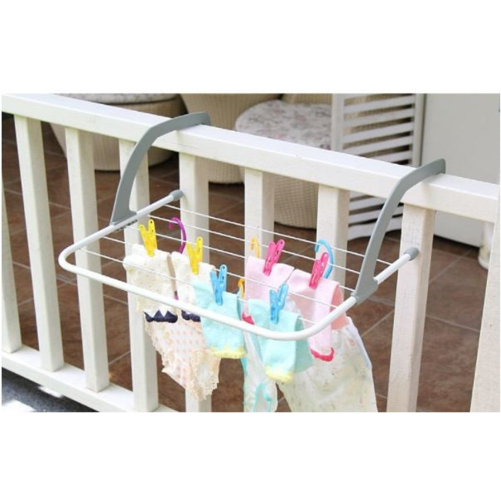 Mini Sèche-linge Pratique en Métal et ABS pour Balcon et Intérieur
